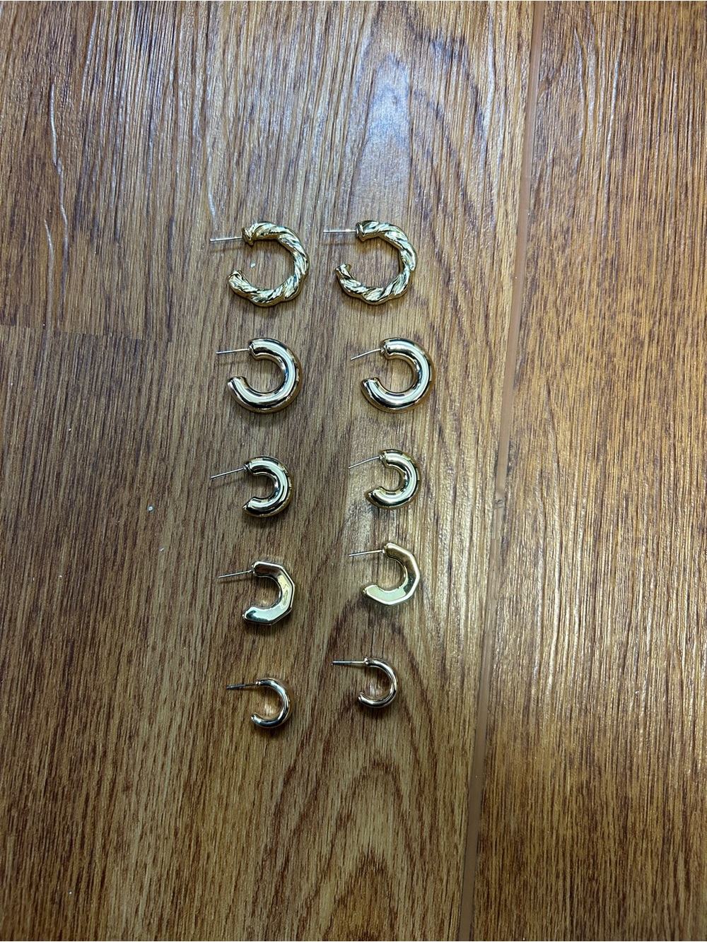 Gold Hoop Earring Set - 5 Pairs